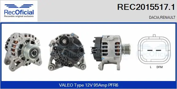 Alternateur RECOFICIAL REC2015517.1