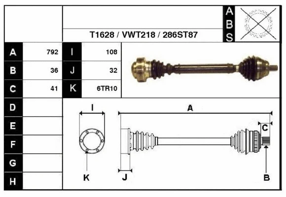 Arbre de transmission Technika 67286