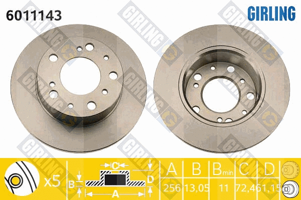 Disque de frein GIRLING 6011143