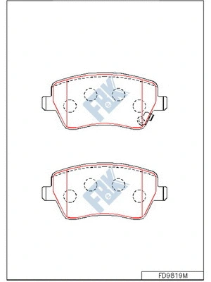 Kit de plaquettes de frein, frein à disque FBK FD9819M