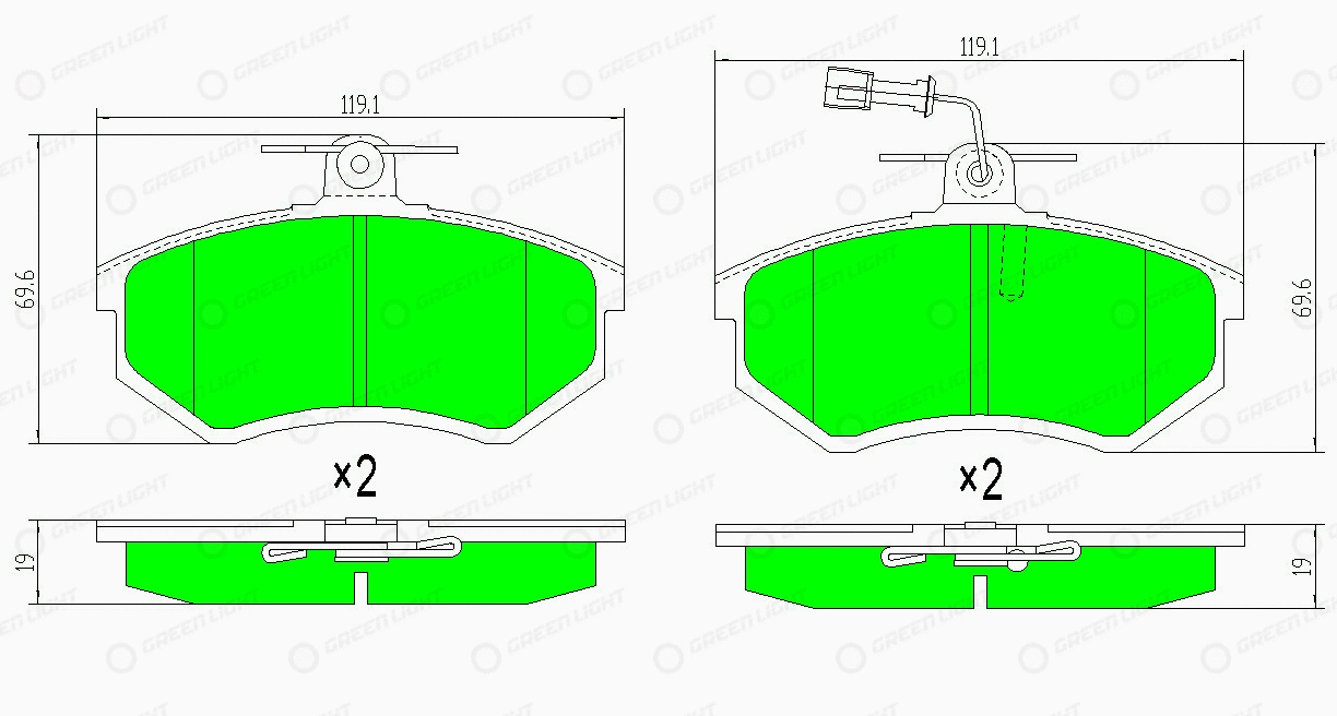Kit de plaquettes de frein, frein à disque Automotive Adriado GLBP0151