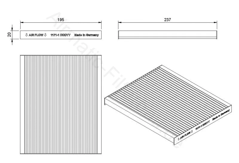 Filtre, air de l'habitacle AIRMATIC Filterbau IF1171-1