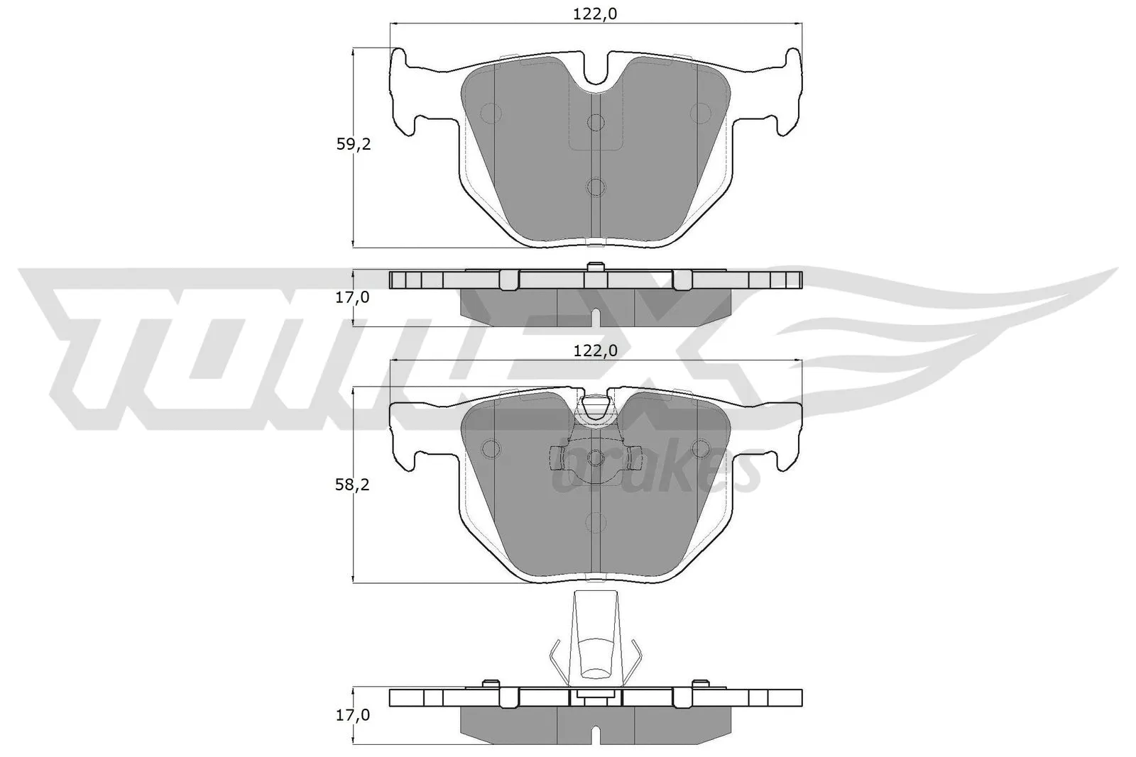 Kit de plaquettes de frein, frein à disque TOMEX Brakes TX 14-81