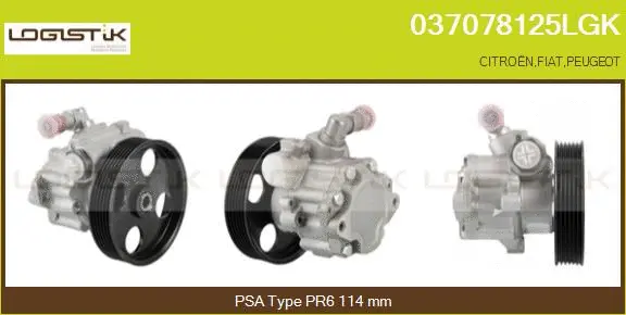 Pompe hydraulique, direction LGK 037078125LGK