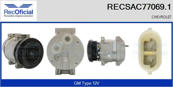 Compresseur, climatisation RECOFICIAL RECSAC77069.1
