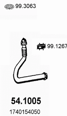Tuyau d'échappement ASSO 54.1005