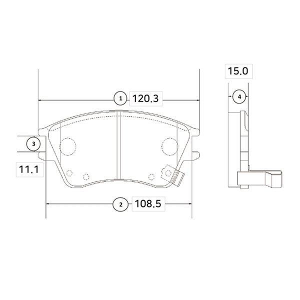 Kit de plaquettes de frein, frein à disque CTR GK0474