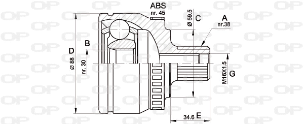 Jeu de joints, arbre de transmission OPEN PARTS CVJ5364.10