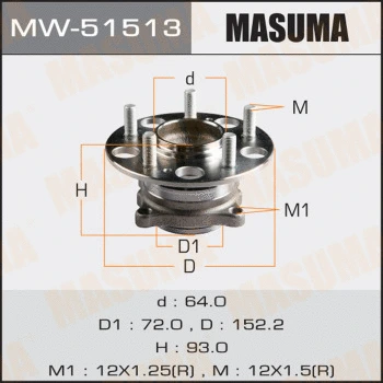 Kit de roulements de roue MASUMA MW-51513