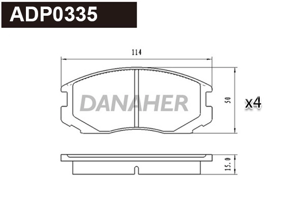 Kit de plaquettes de frein, frein à disque DANAHER ADP0335
