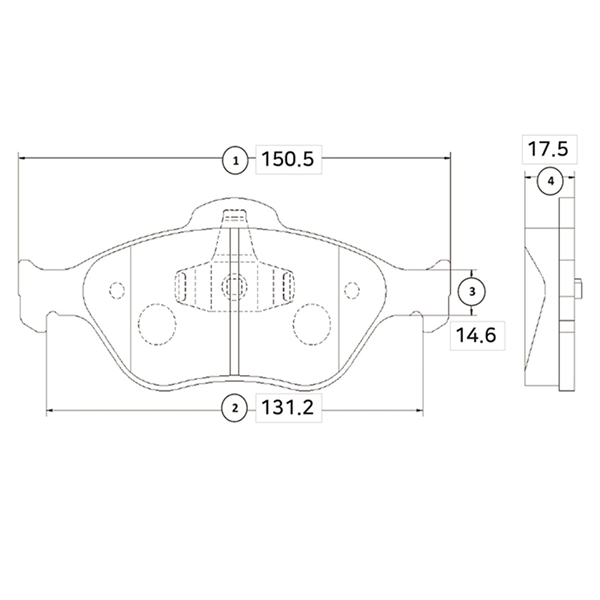 Kit de plaquettes de frein, frein à disque CTR GK0160