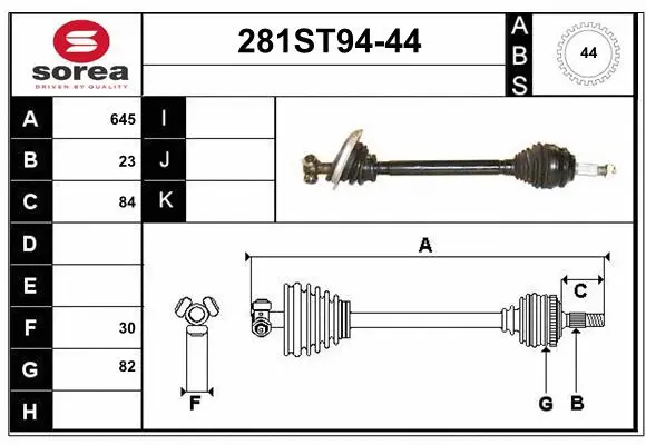 Arbre de transmission STARTCAR 281ST94-44