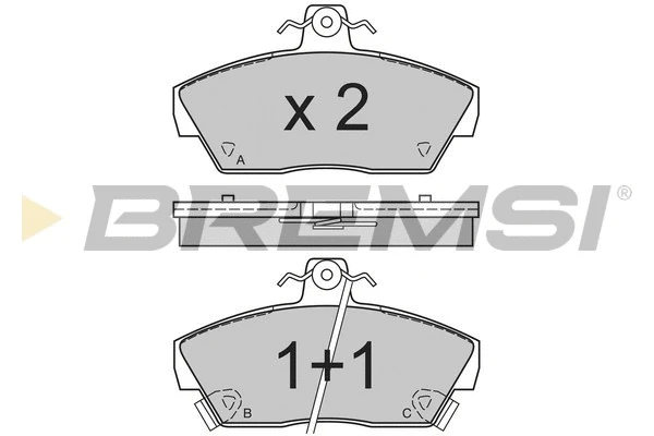 Kit de plaquettes de frein, frein à disque BREMSI BP2484
