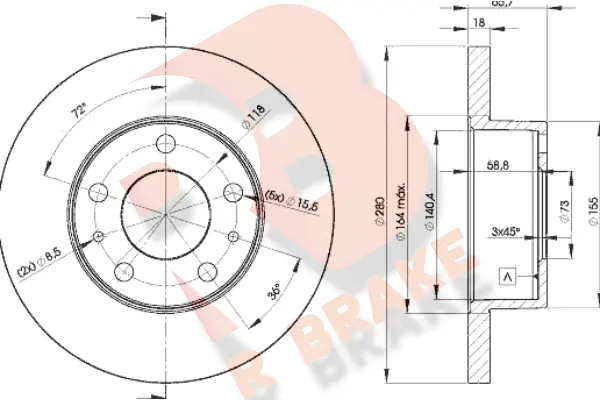 Disque de frein R BRAKE 78RBD24680