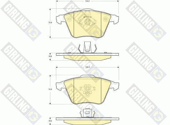 Kit de plaquettes de frein, frein à disque GIRLING 6116072