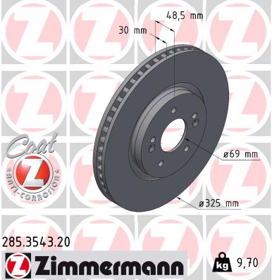 Disque de frein ZIMMERMANN 285.3543.20