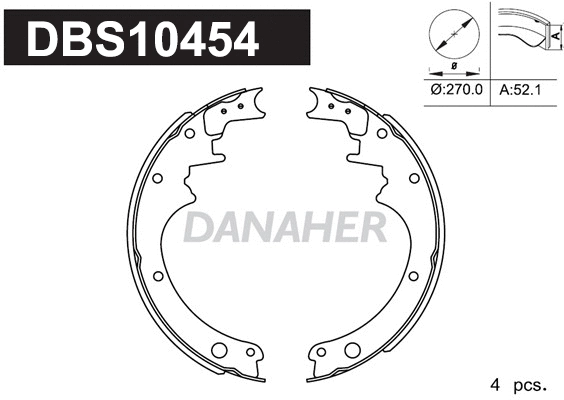 Jeu de mâchoires de frein DANAHER DBS10454