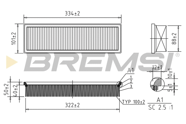 Filtre à air BREMSI FA1159