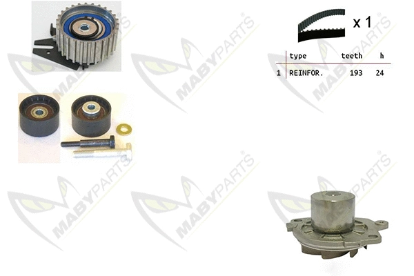 Pompe à eau + kit de courroie crantée MABYPARTS OBKWP0099
