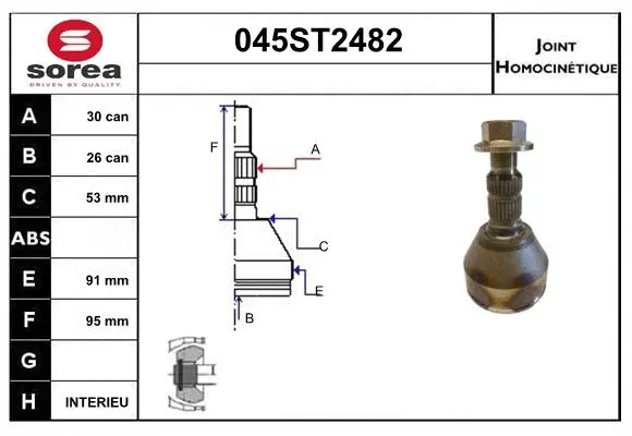 Jeu de joints, arbre de transmission STARTCAR 045ST2482
