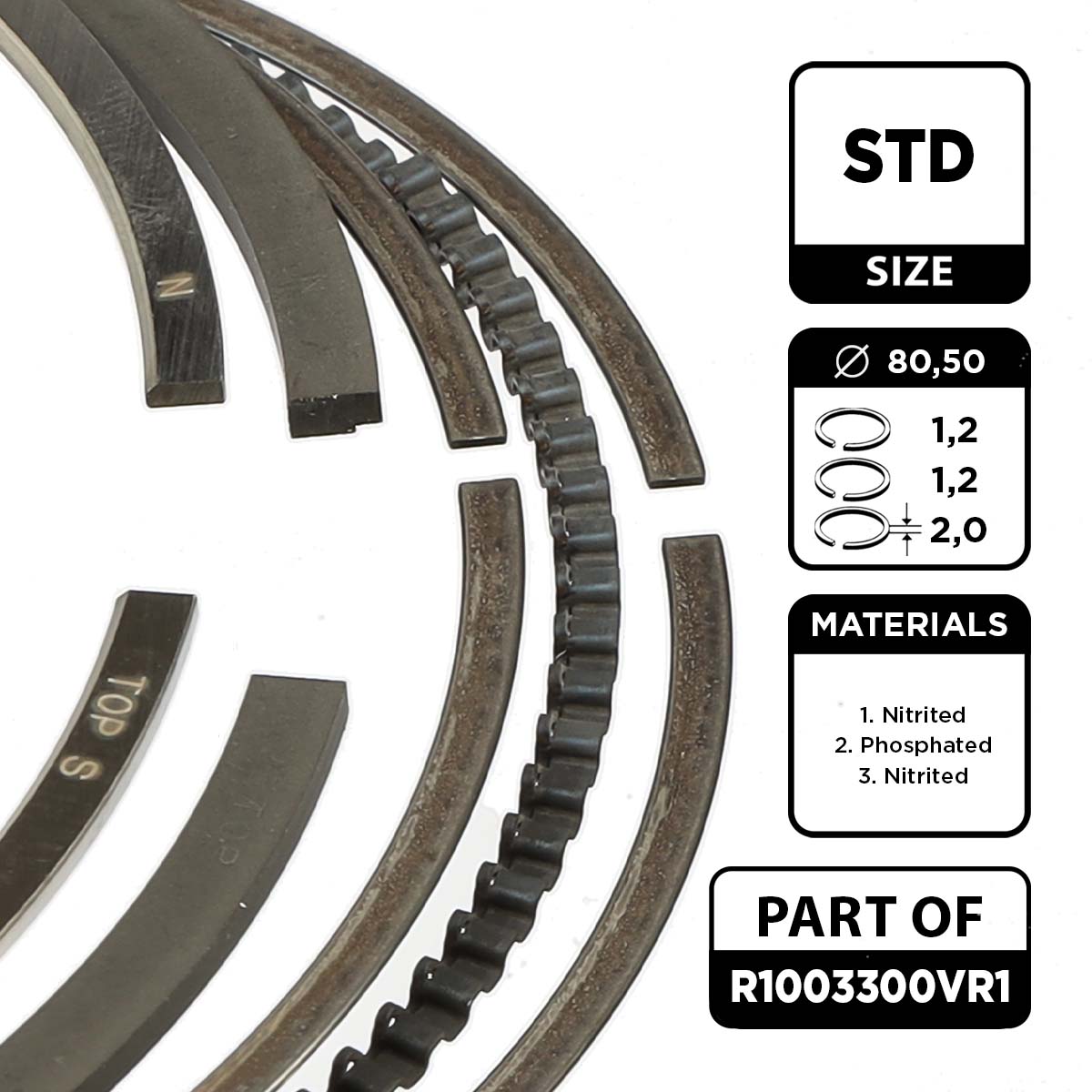 Jeu de segments de pistons ET ENGINETEAM R1003300VR1
