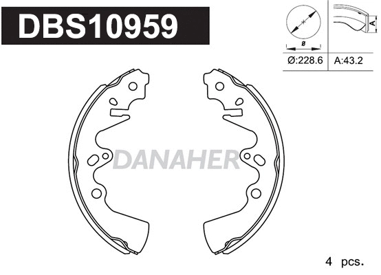 Jeu de mâchoires de frein DANAHER DBS10959