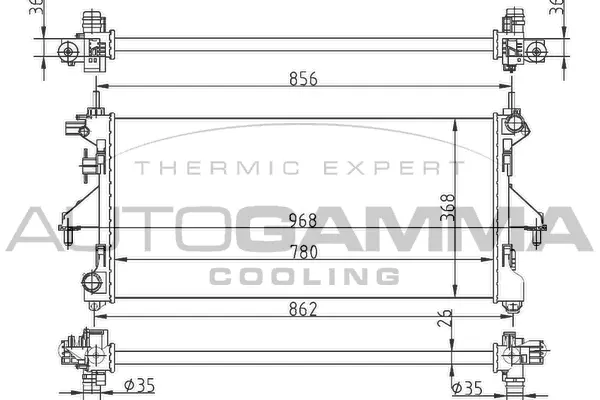Radiateur, refroidissement du moteur AUTOGAMMA 104255