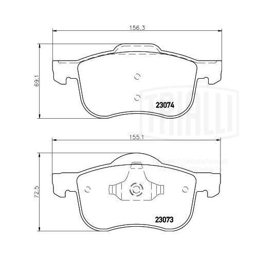 Kit de plaquettes de frein, frein à disque TRIALLI PF 4369