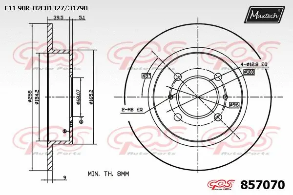Disque de frein MAXTECH 857070