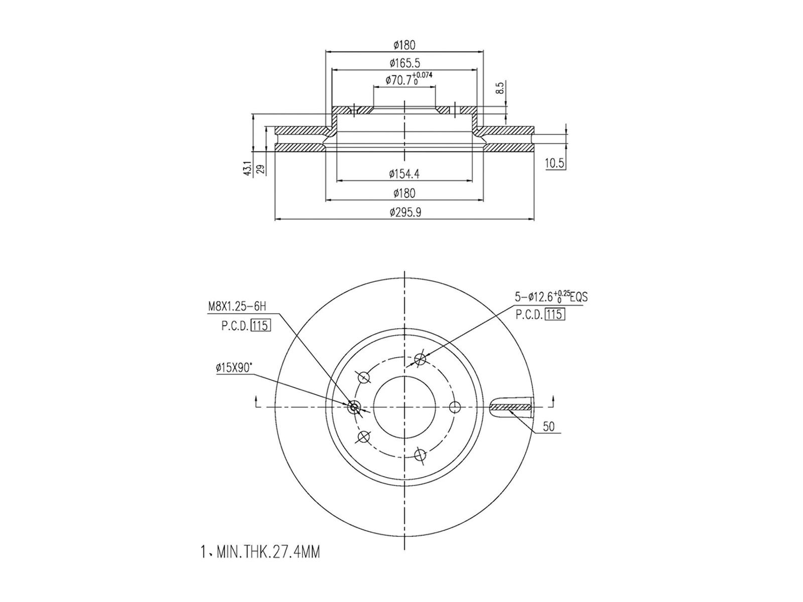 Disque de frein A.Z. Meisterteile AZMT-44-024-1320