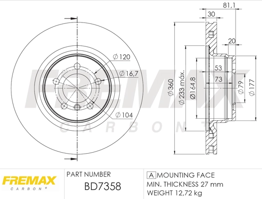 Disque de frein FREMAX BD-7358