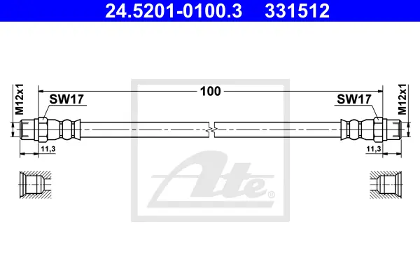 Flexible de frein ATE-APAC 24.5201-0100.3