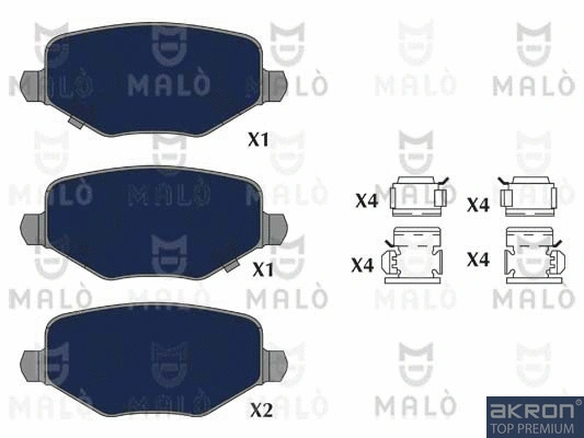 Kit de plaquettes de frein, frein à disque AKRON-MALÒ 1051253