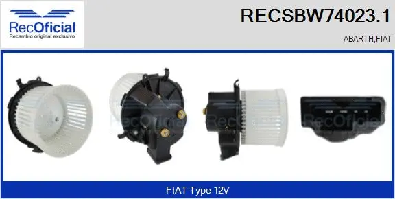 Pulseur d'air habitacle RECOFICIAL RECSBW74023.1