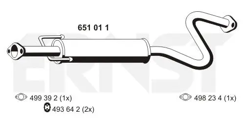 Silencieux central ERNST 651011