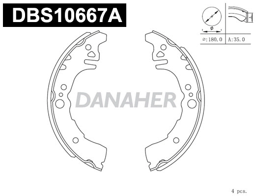 Jeu de mâchoires de frein DANAHER DBS10667A