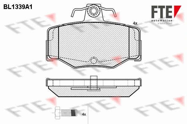 Kit de plaquettes de frein, frein à disque FTE 9010128