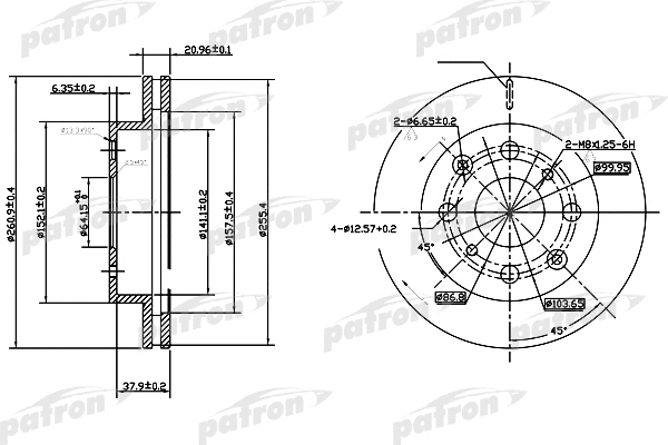 Disque de frein PATRON PBD3021