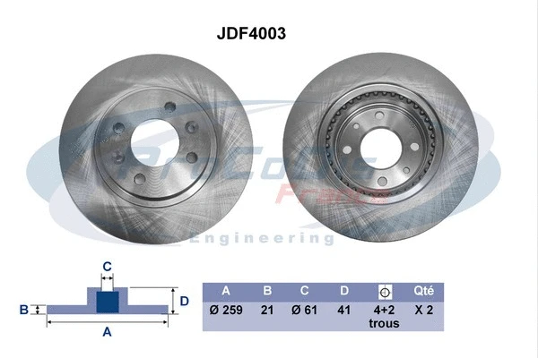 Disque de frein PROCODIS FRANCE JDF4003