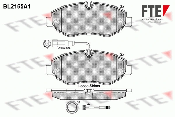 Kit de plaquettes de frein, frein à disque FTE 9500068