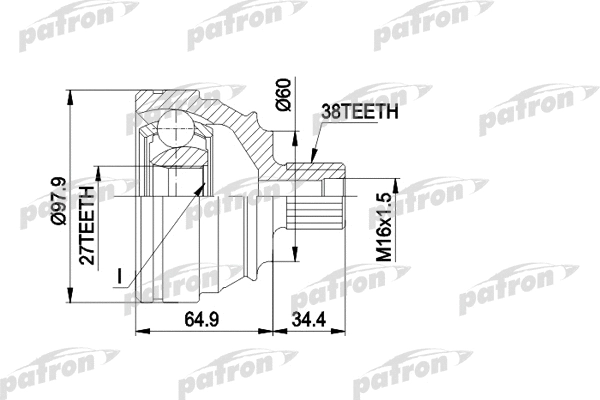 Jeu de joints, arbre de transmission PATRON PCV1230