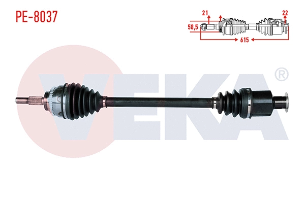 Arbre de transmission VEKA PE-8037