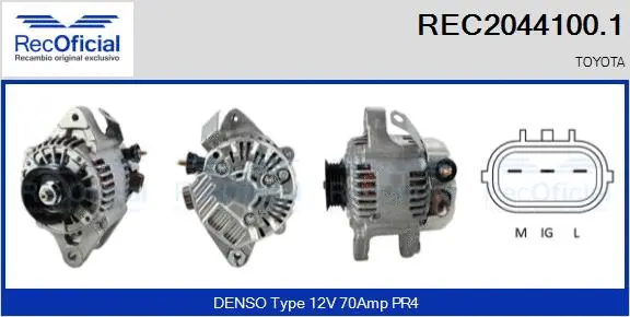 Alternateur RECOFICIAL REC2044100.1