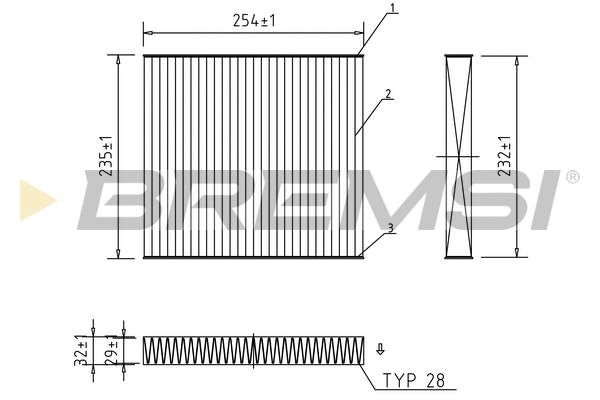 Filtre, air de l'habitacle BREMSI FC0177A