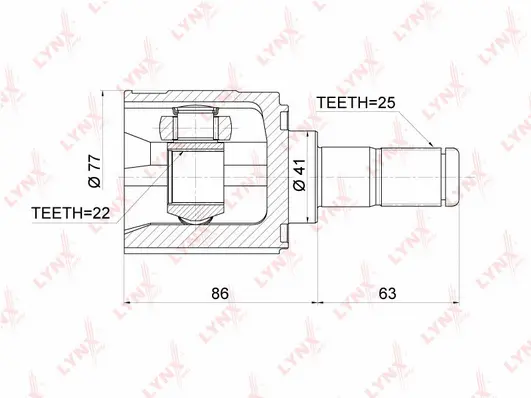 Jeu de joints, arbre de transmission LYNXAUTO CI-3700