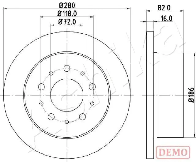 Disque de frein ASHIKA 61-00-0216C