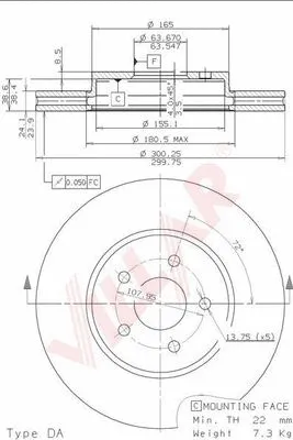 Disque de frein VILLAR 628.0302