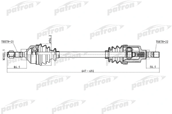 Arbre de transmission PATRON PDS0228