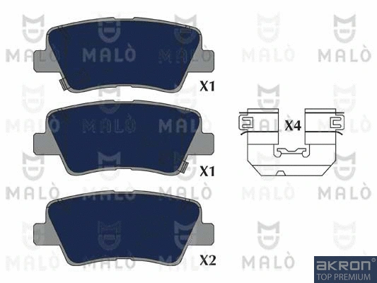 Kit de plaquettes de frein, frein à disque AKRON-MALÒ 1051268
