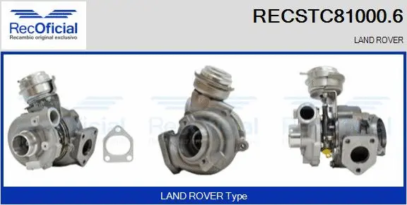 Turbocompresseur, suralimentation RECOFICIAL RECSTC81000.6